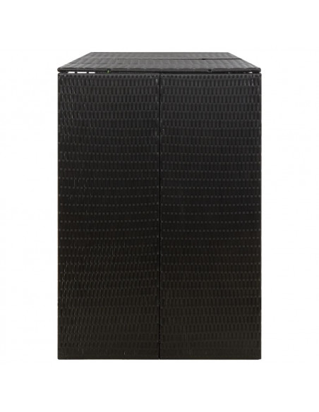 Copribidone Triplo Nero 207x80x117 cm in Polyrattan