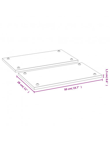 Coprifornelli 2 pz 50x28x1,5 cm in Bambù
