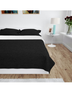 Copriletto Double-Face Trapuntato 170x210 cm Nero e Bianco