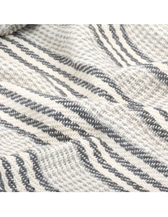 Copriletto in Cotone a Righe 160x210 cm Grigio e Bianco