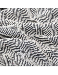 Copriletto in Cotone a Spina di Pesce 160x210 cm Blu Marino