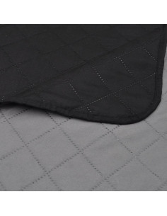 Copriletto Trapuntato a Doppia Faccia Nero/Grigio 220 x 240 cm
