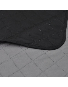 Copriletto Trapuntato a Doppia Faccia Nero/Grigio 230 x 260 cm