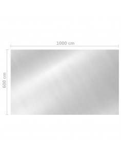 Copripiscina Rettangolare 1000x600 cm in PE Argento