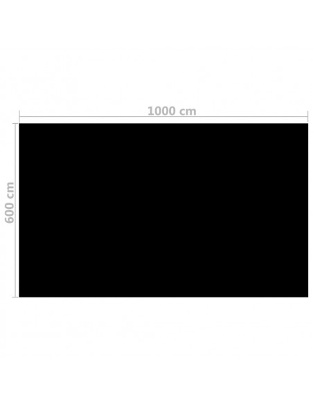 Copripiscina Rettangolare 1000x600 cm in PE Nero