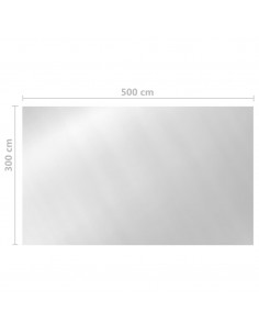 Copripiscina Rettangolare 500x300 cm in PE Argento
