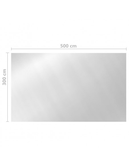 Copripiscina Rettangolare 500x300 cm in PE Argento
