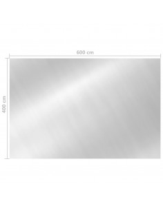 Copripiscina Rettangolare 600x400 cm in PE Argento