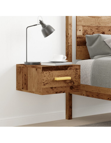 Comodino a Muro Legno Antico 35x35x20 cm