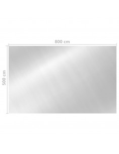 Copripiscina Rettangolare 800x500 cm in PE Argento