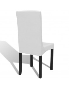 Coprisedia Elasticizzata Dritta Set 6 pz Bianco