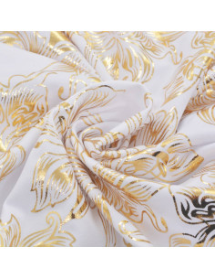 Coprisedia Elasticizzato Piano 6 pz Bianco con Stampa Dorata