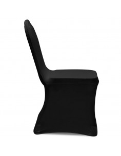 Coprisedie in Tessuto Elasticizzato Nero 12 pz