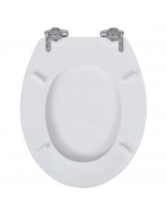 Copriwater a Chiusura Ammortizzata 2 pz in MDF Bianco