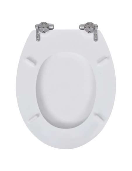Copriwater a Chiusura Ammortizzata 2 pz in MDF Bianco
