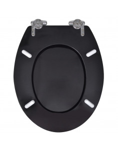 Copriwater a Chiusura Ammortizzata 2 pz in MDF Nero