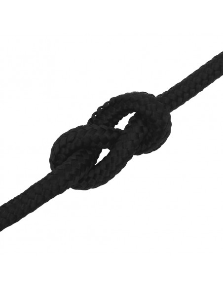 Corda da Lavoro Nera 14 mm 25 m in Poliestere