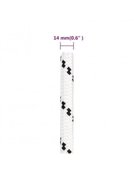 Corda Intrecciata per Barca Bianca 14 mm x 100 m Poliestere
