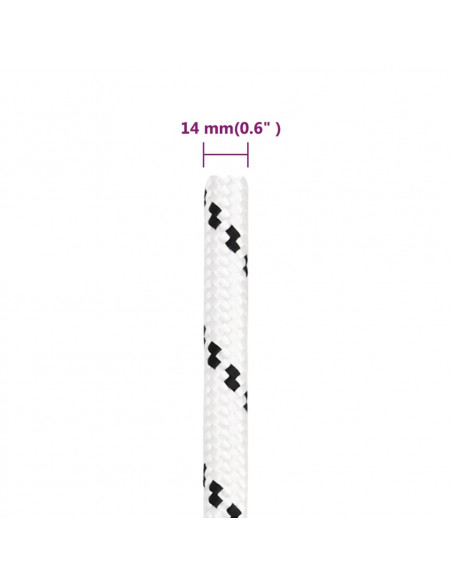 Corda Intrecciata per Barca Bianca 14 mm x 25 m Poliestere