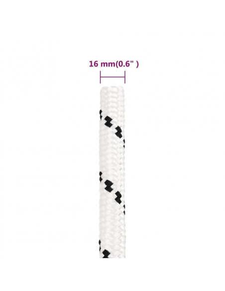 Corda Intrecciata per Barca Bianca 16 mm x 25 m Poliestere