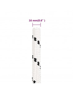 Corda Intrecciata per Barca Bianca 16 mm x 50 m Poliestere
