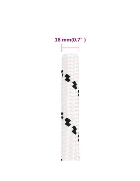 Corda Intrecciata per Barca Bianca 18 mm x 25 m Poliestere