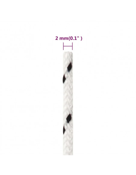 Corda Intrecciata per Barca Bianca 2mm x 25m Poliestere