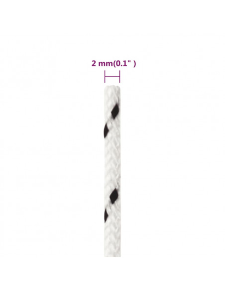 Corda Intrecciata per Barca Bianca 2mm x 50m Poliestere