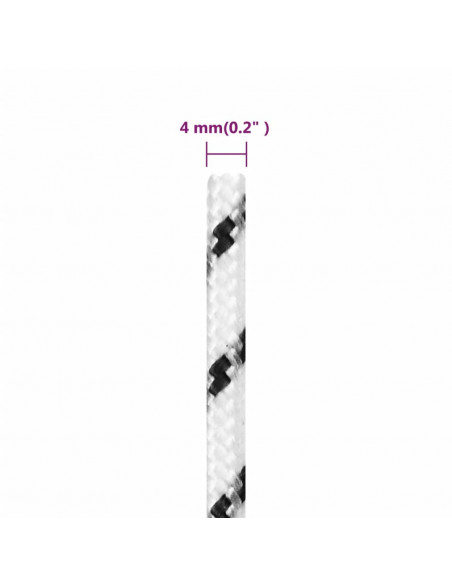 Corda Intrecciata per Barca Bianca 4mm x 25m Poliestere