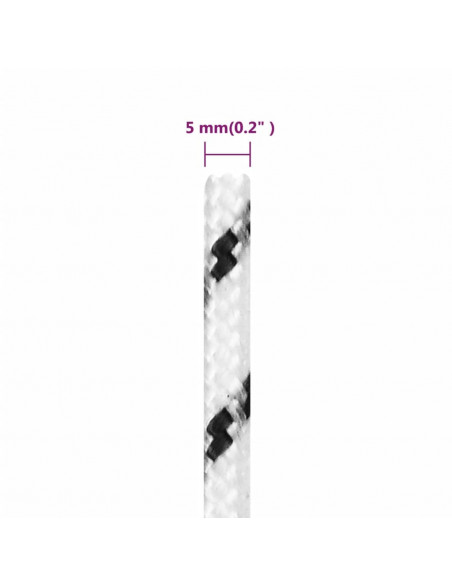 Corda Intrecciata per Barca Bianca 5 mm x 100 m Poliestere