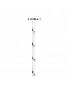 Corda Intrecciata per Barca Bianca 6 mm x 25 m Poliestere