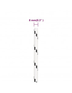 Corda Intrecciata per Barca Bianca 8 mm x 25 m Poliestere