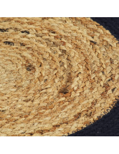 Tovagliette 4 pz Naturale e Blu Marino 38 cm in Juta e Cotone