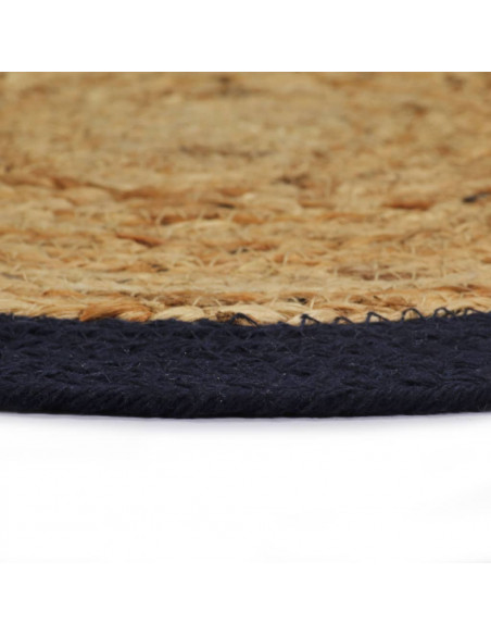 Tovagliette 4 pz Naturale e Blu Marino 38 cm in Juta e Cotone