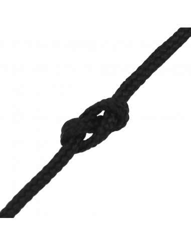 Corda Nautica Completamente Nera 4 mm 50 m in Polipropilene
