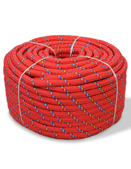 Corda Nautica in Polipropilene 8 mm 100 m Rosso