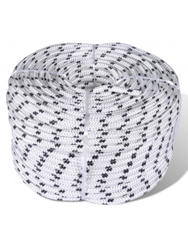 Corda Nautica Intrecciata in Poliestere 6 mm 250 m Bianco
