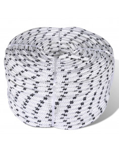 Corda Nautica Intrecciata in Poliestere 8 mm 250 m Bianco