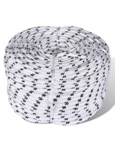 Corda Nautica Intrecciata in Poliestere 8 mm 500 m Bianco