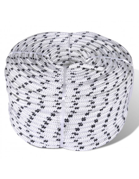 Corda Nautica Intrecciata in Poliestere 8 mm 500 m Bianco