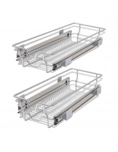 Cestelli a Rete Scorrevoli 2 pz Argento 300 mm 2