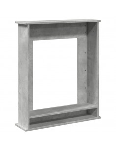 Cornice per Camino Grigio Cemento 75x20x87,5 cm in Truciolato