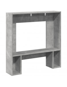 Cornice per Camino Grigio Cemento 81x18x82 cm in Truciolato