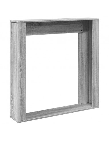 Cornice per Camino Grigio Sonoma 100x20x100 cm in Truciolato