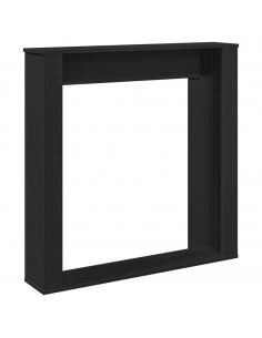 Cornice per Camino Nera 100x20x100 cm in Truciolato