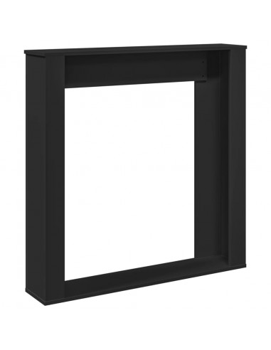 Cornice per Camino Nera 100x20x100 cm in Truciolato