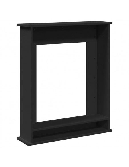 Cornice per Camino Nera 75x20x87,5 cm in Truciolato
