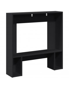 Cornice per Camino Nera 81x18x82 cm in Truciolato