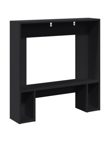 Cornice per Camino Nera 81x18x82 cm in Truciolato