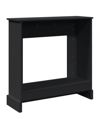 Cornice per Camino Nera 90x30x90 cm in Truciolato